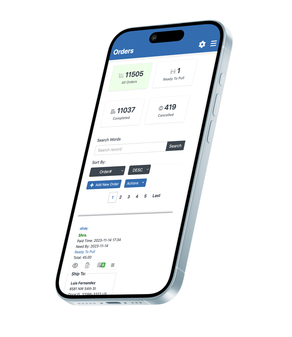 View orders from the app