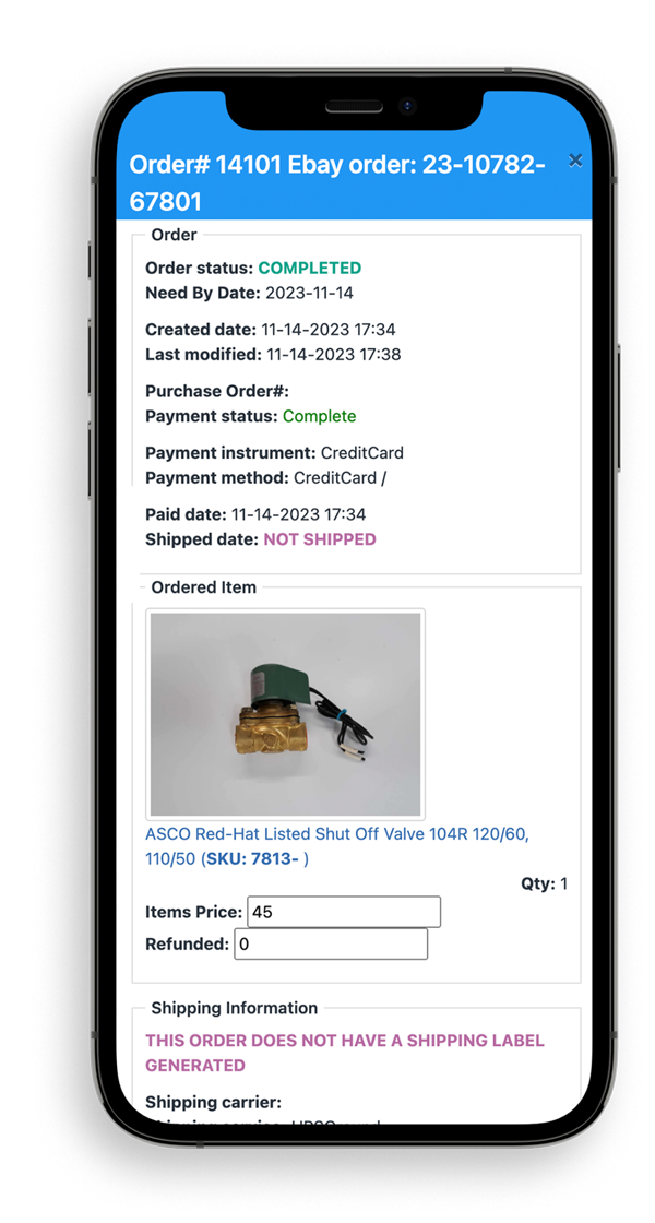View order details in the KiipList app